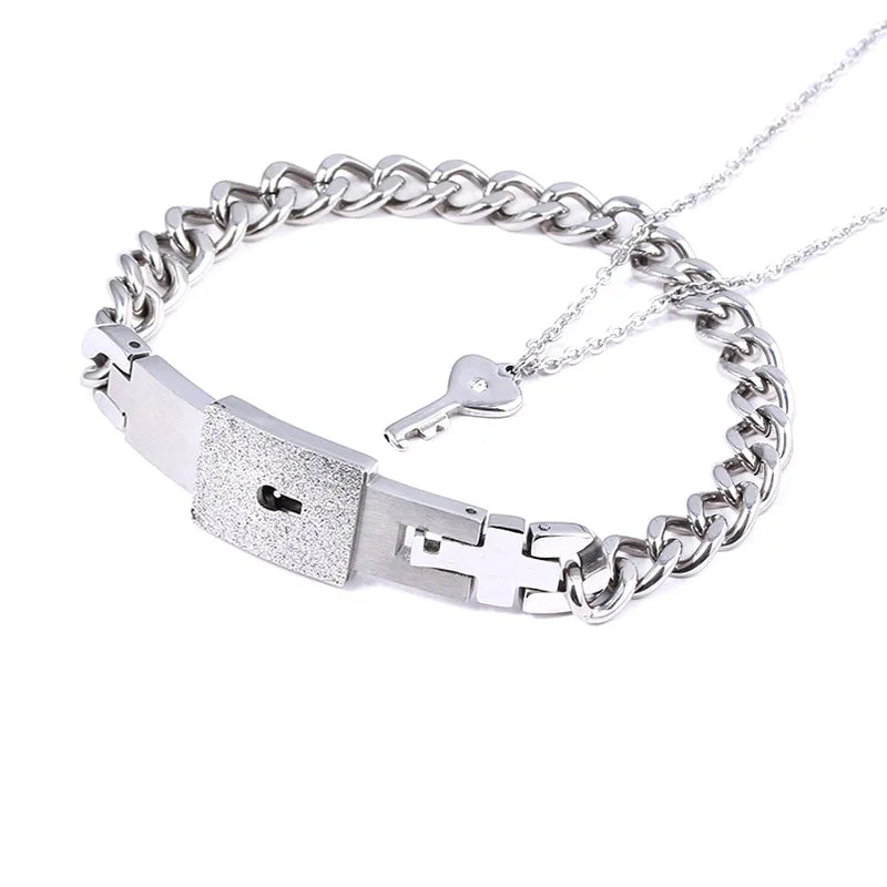 Boundhearts Lock and Key couple bracelet and necklaces