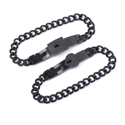 Boundhearts Lock and Key couple bracelet and necklaces