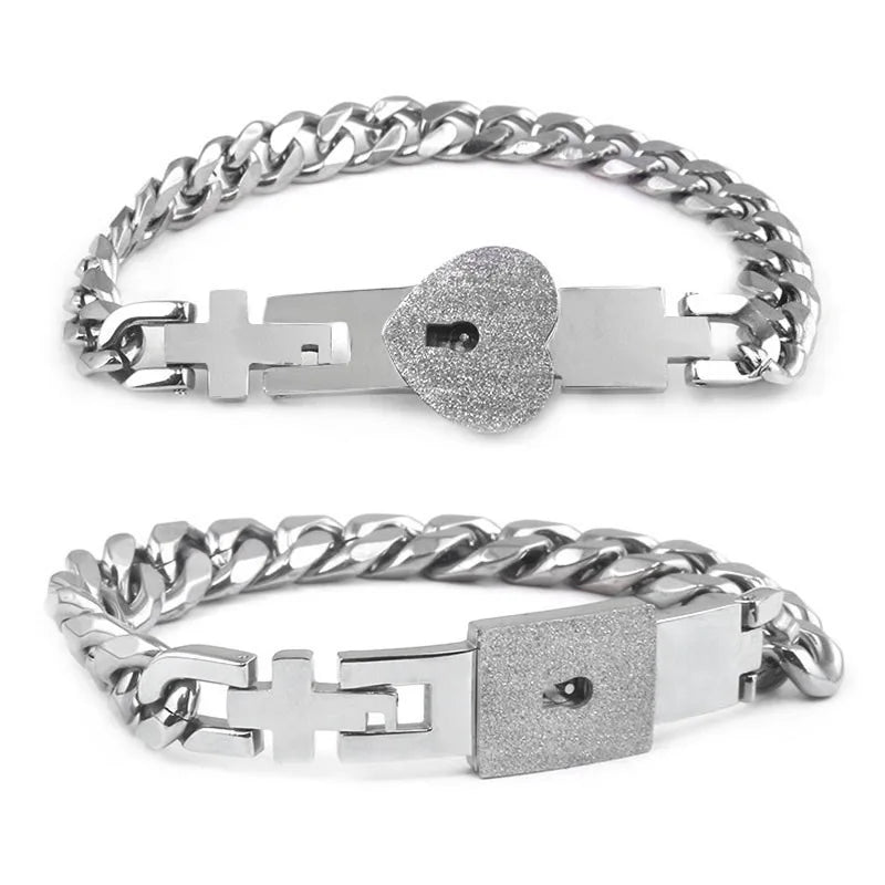 Boundhearts Lock and Key couple bracelet and necklaces