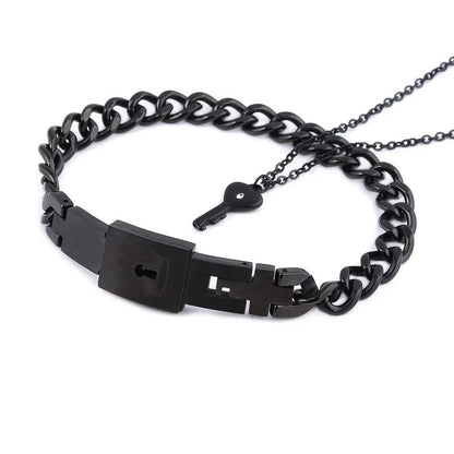 Boundhearts Lock and Key couple bracelet and necklaces
