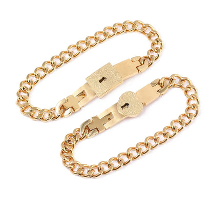 Boundhearts Lock and Key couple bracelet and necklaces